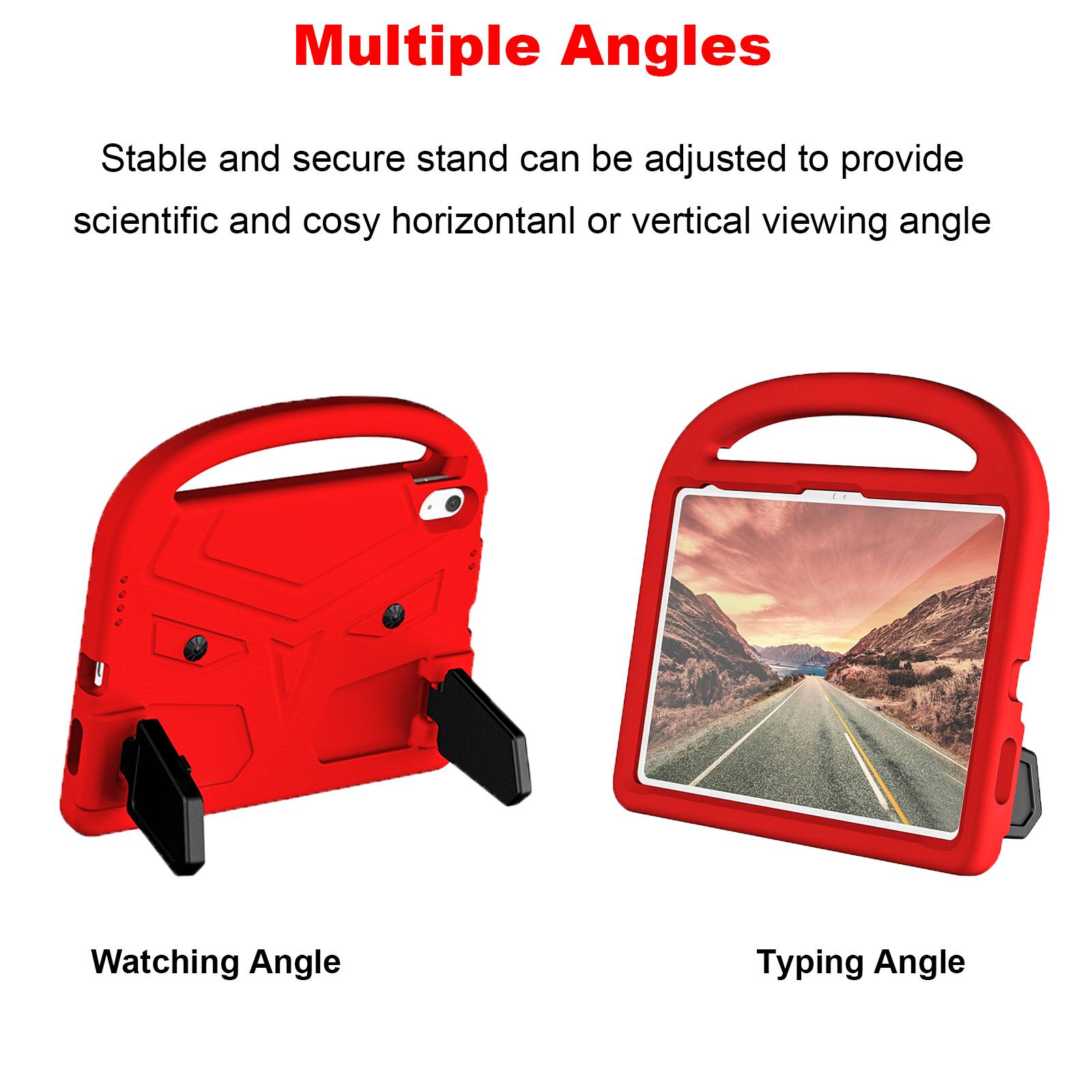 Multiple Angles

Stable and secure stand can be adjusted to provide scientific and cosy horizontal or vertical viewing angle

Watching Angle

Typing Angle