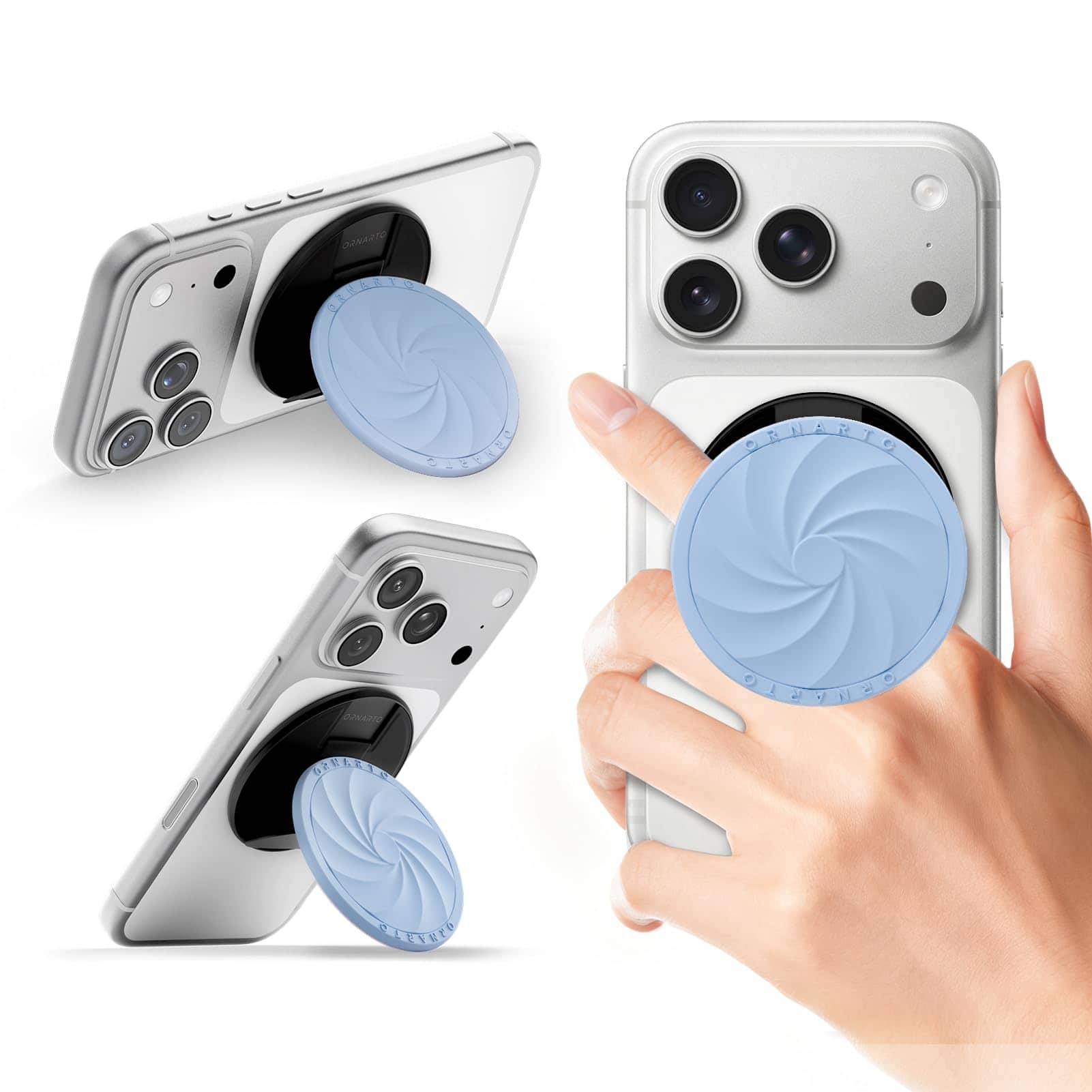 Ornarto - Vortuxe for MagSafe Phone Grip, Soft Liquid Silicone Phone Ring Holder for Back of Phone - Sky Whisper