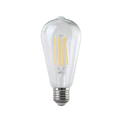 Front. Parrot Uncle - 6W Vintage Clear Glass 2700K Warm White Dimmable LED Filament Light Bulb - Clear.