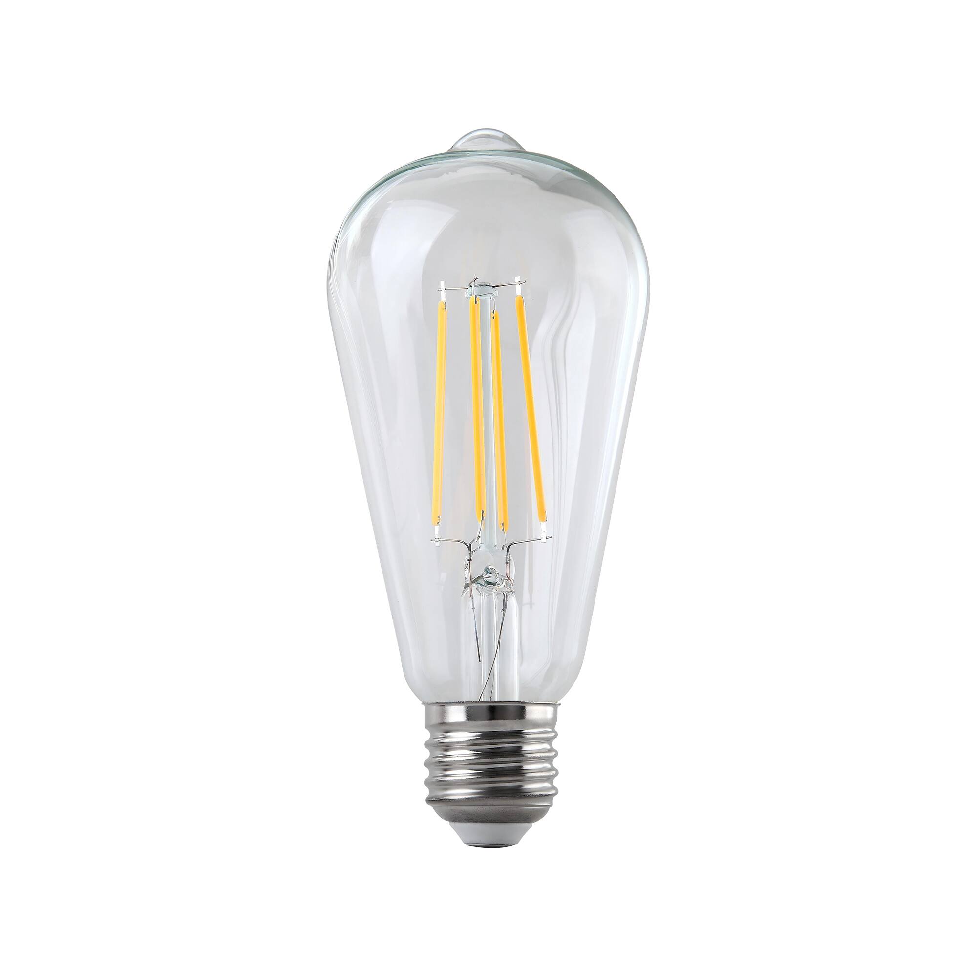 Front. Parrot Uncle - 6W Vintage Clear Glass 2700K Warm White Dimmable LED Filament Light Bulb - Clear.