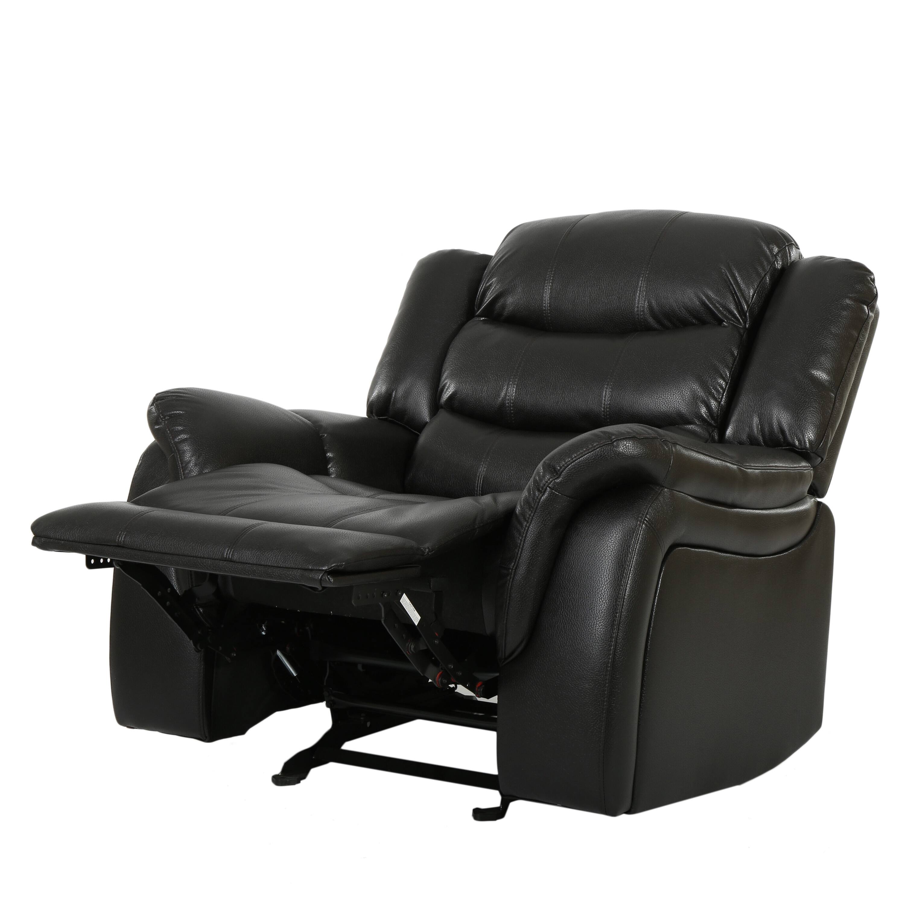 Alt View 6. APRILSOUL - Classic Design Recliner Black Berry Pu Upholstery Glider Recliner - Brown.