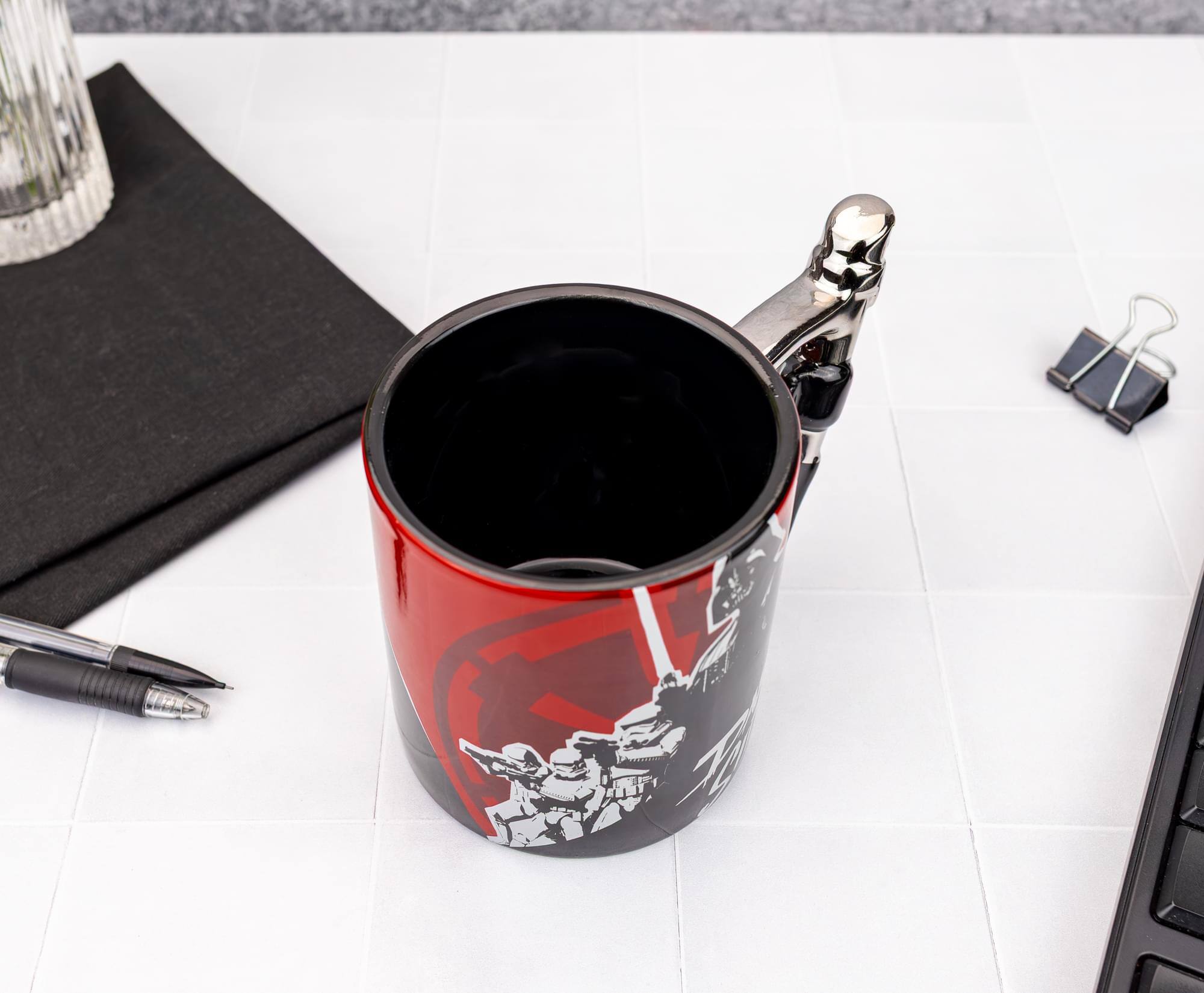 Alt View 3. Silver Buffalo - Star Wars Darth Vader "Dark Side" Ceramic Mug With Sculpted Lightsaber Handle - Multi-Colored.