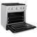 Alt View 1. ZLINE - 30 in. Wide 4 Burner Paramount Dual Fuel Satin Steel Range with Cooktop (SDRS-BLM-30) - Satin Steel/Black Matte.