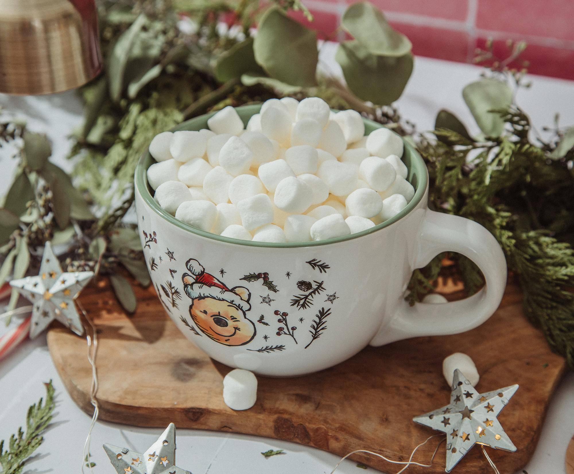 Alt View 5. Disney - Disney Winnie the Pooh Holly Holidays Ceramic Soup Mug | Holds 24 Ounces - White.