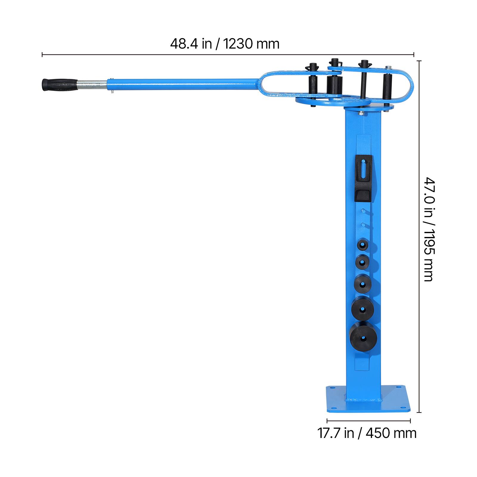48.4 in / 1230 mm  
47.0 in / 1195 mm  
17.7 in / 450 mm