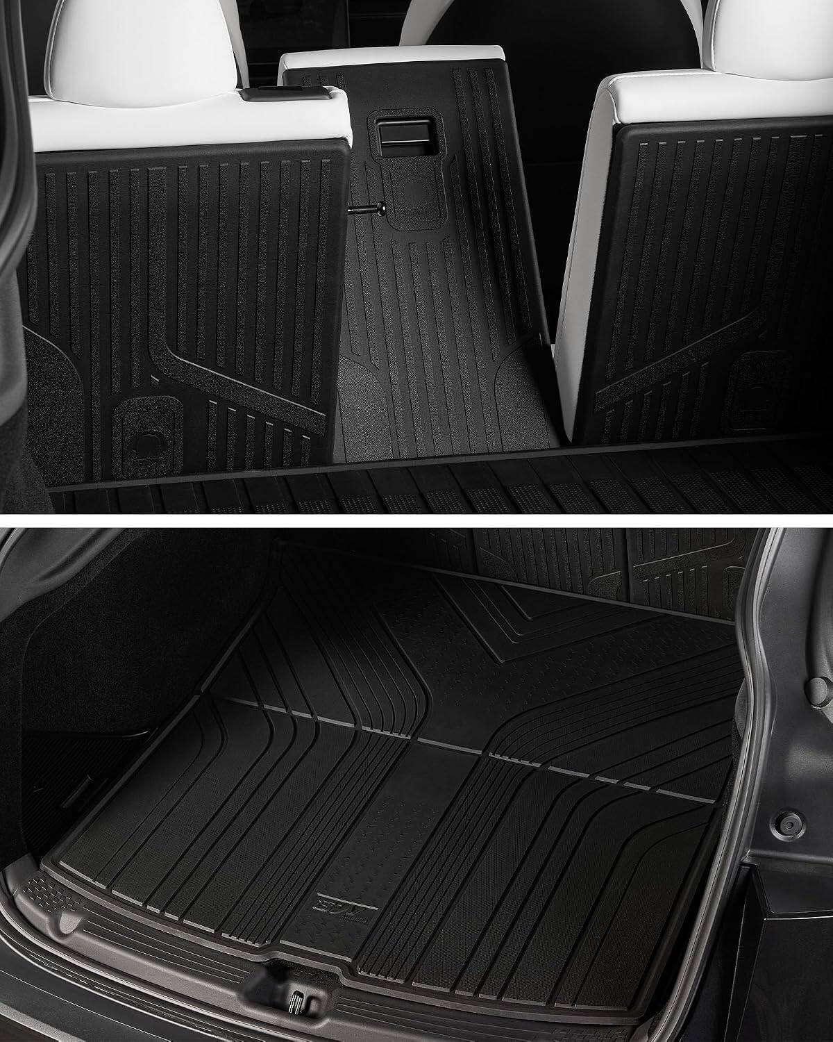 Alt View 3. 3W - Custom Fit Floor Mats for 2025-2026 Tesla New Model Y, Upgraded Metal Pedal TPE automotive floor mats - black.