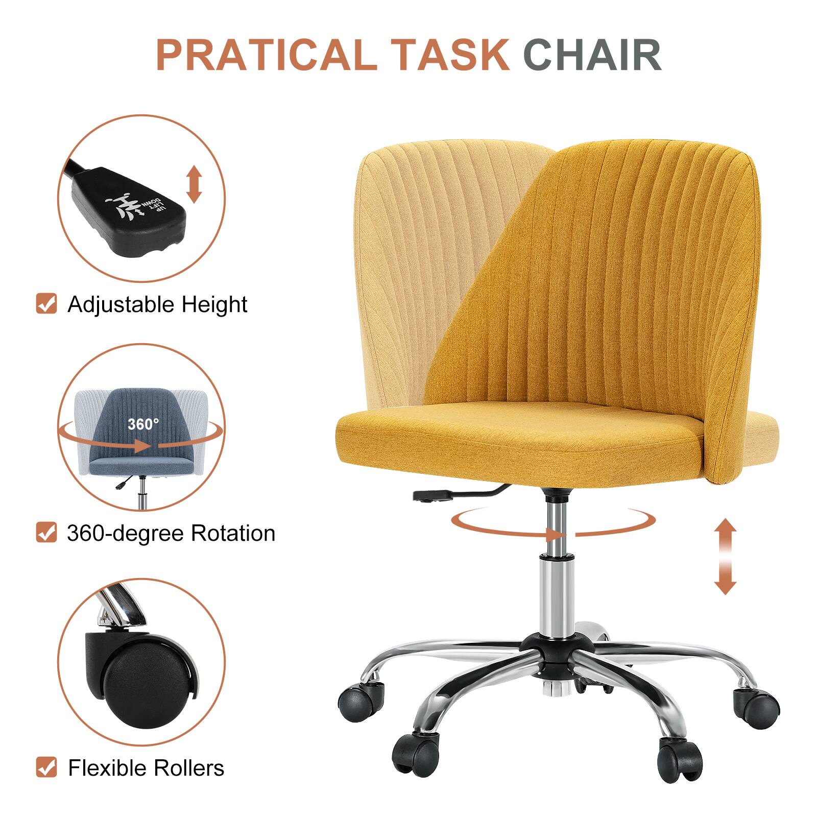 PRATICAL TASK CHAIR

- Adjustable Height
- 360-degree Rotation
- Flexible Rollers