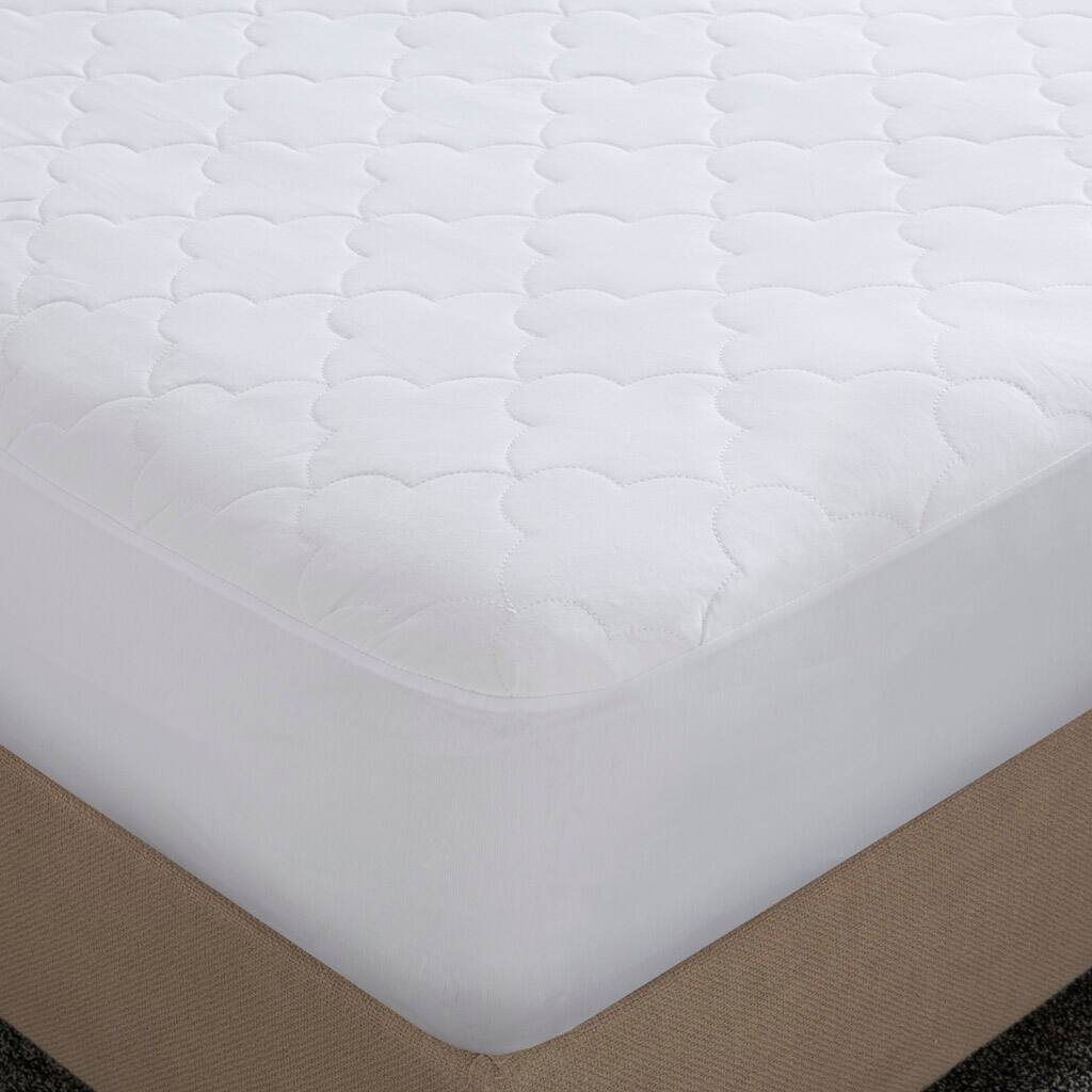 Alt View 2. Gracie Mills - Gracie Mills Carlo Solid Quilted Cotton Percale Mattress Pad - White.