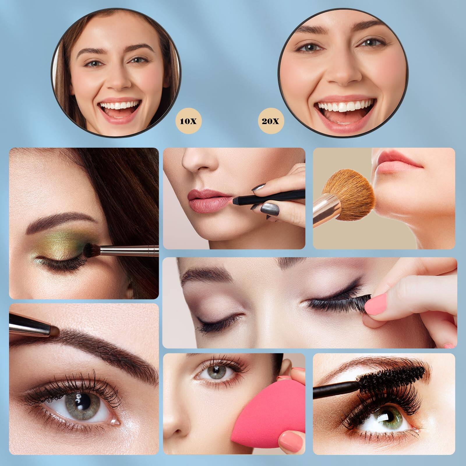 Alt View 4. Earthley Blooms - Mirror Led High Quality Product with Modern Design for Daily Use Elegant Stylish Appearance with Enh - Black[10x&20x].