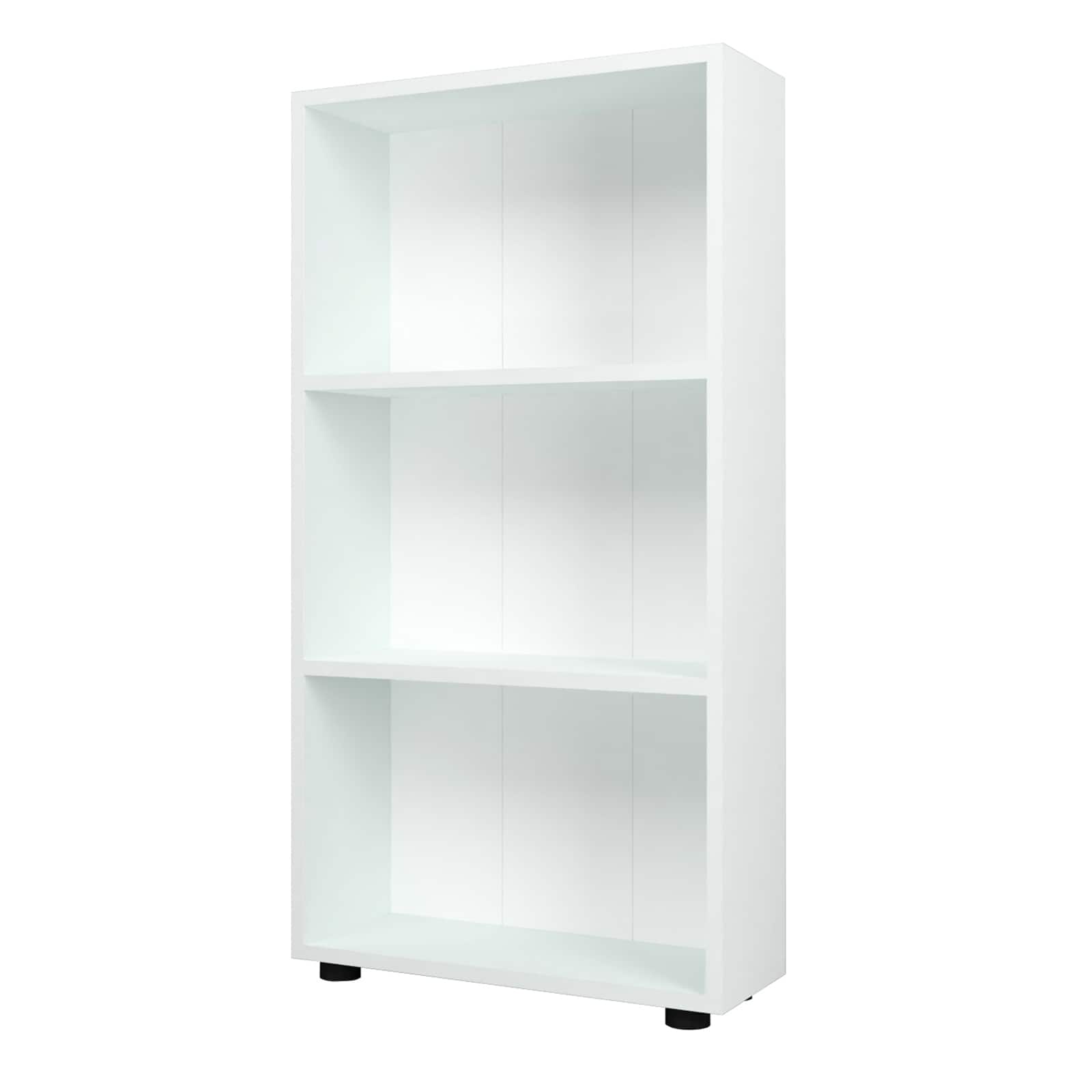 Gymax - 42'' Bookshelf 3-Tier Bookcase w/Anti-Tipping Kit for Living Room Home Office - White
