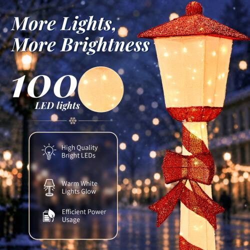 More Lights, More Brightness  
100 LED lights  
High Quality Bright LEDs  
Warm White Lights Glow  
Efficient Power Usage