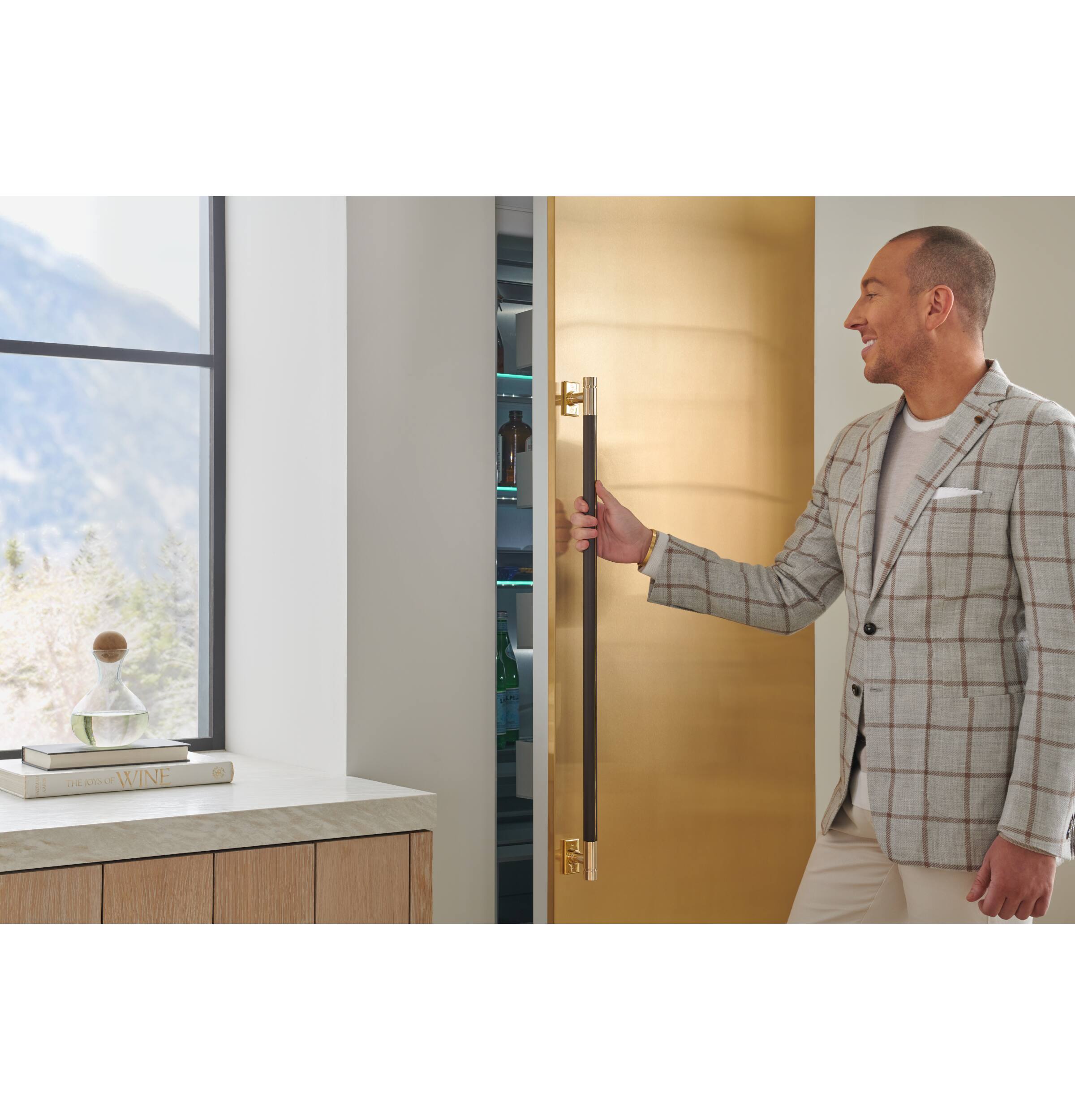 Alt View 1. Monogram - The Designer Collection 36" Column Door Panel Right - Brass.