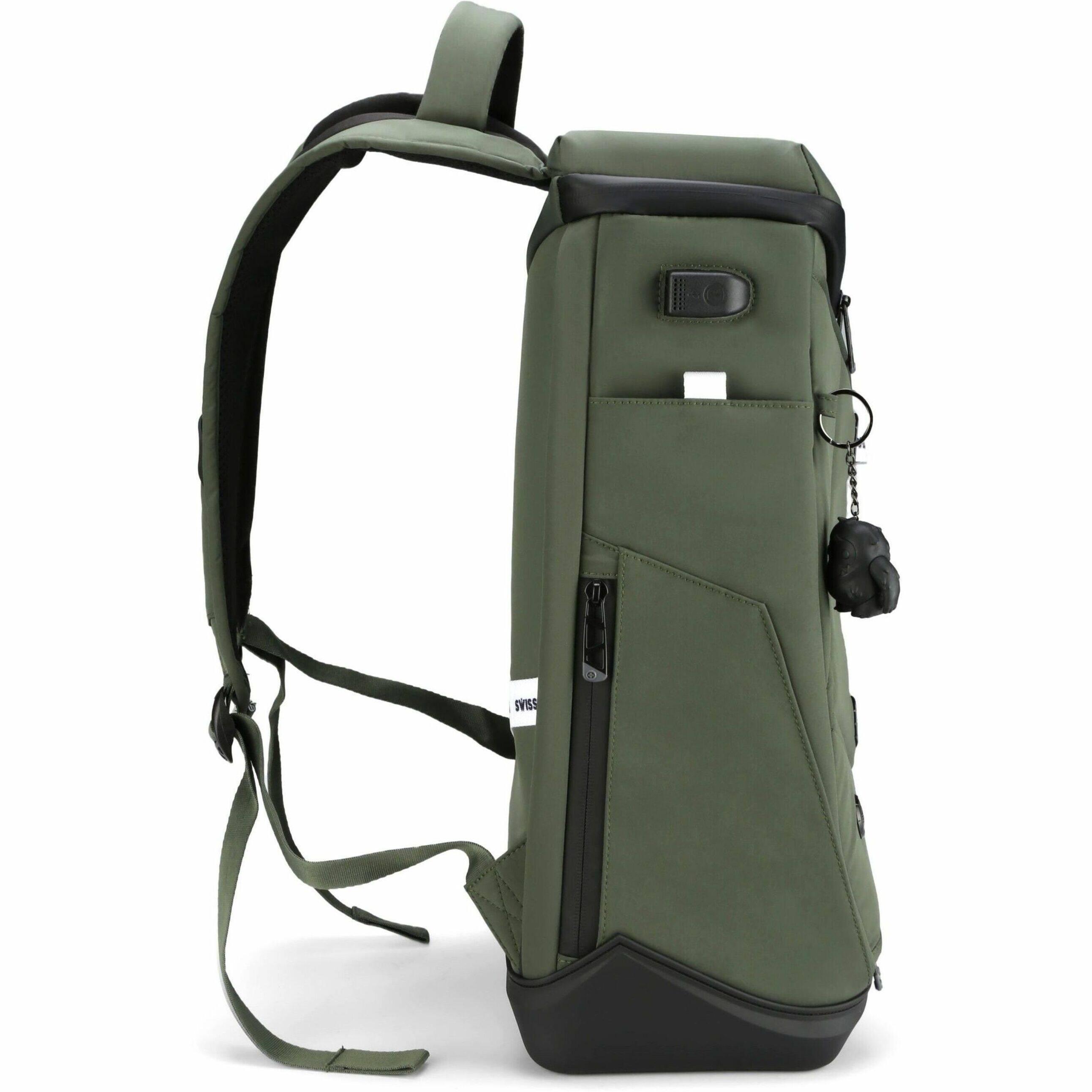 Alt View 13. Swissdigital Design - SEON L+ TSA-Friendly Backpack With USB Charging Port  RFID Protection and Fits Up to 16″ Laptop - Dark Green.