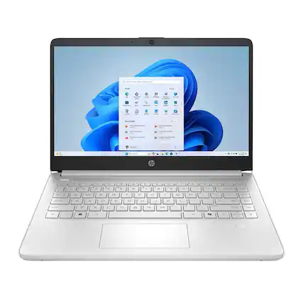 Front. HP - 14-dq3500nr 14" Intel Celeron N4500 1.10 GHz 4 GB DDR4 64 GB eMMC Intel UHD Graphics Windows 11 Home Laptop - Natural Silver.