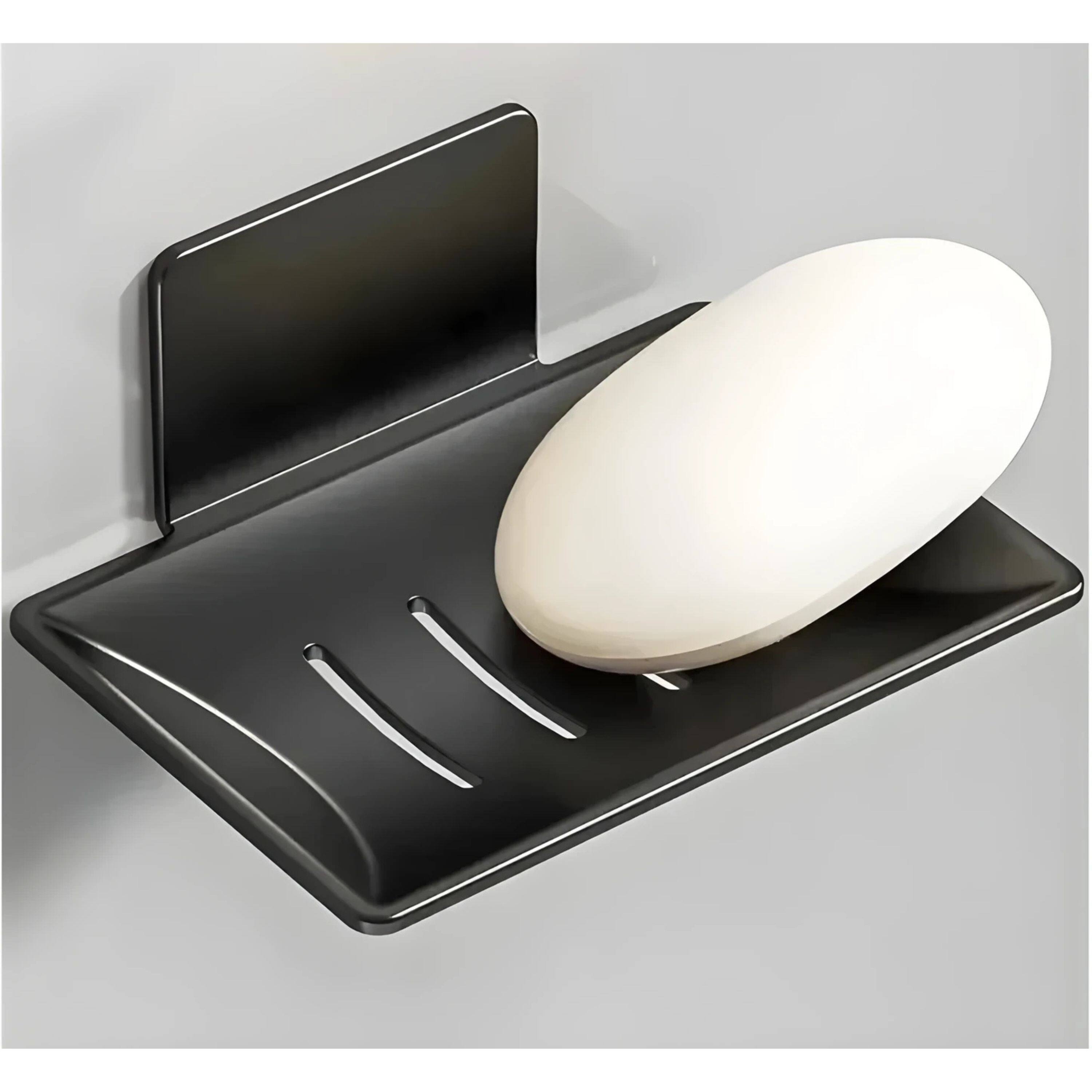 Left. Kitcheniva - Black Carbon Steel Wall Mounted Bathroom Soap Holder.