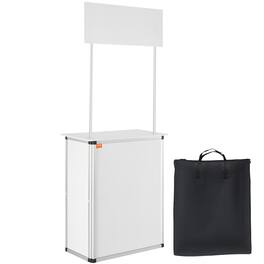 VEVOR - Promotion Counter Table, Portable Tradeshow Podium Table, 30.91" x 14.96" x 71.46", Display Exhibition Counter Stand - White