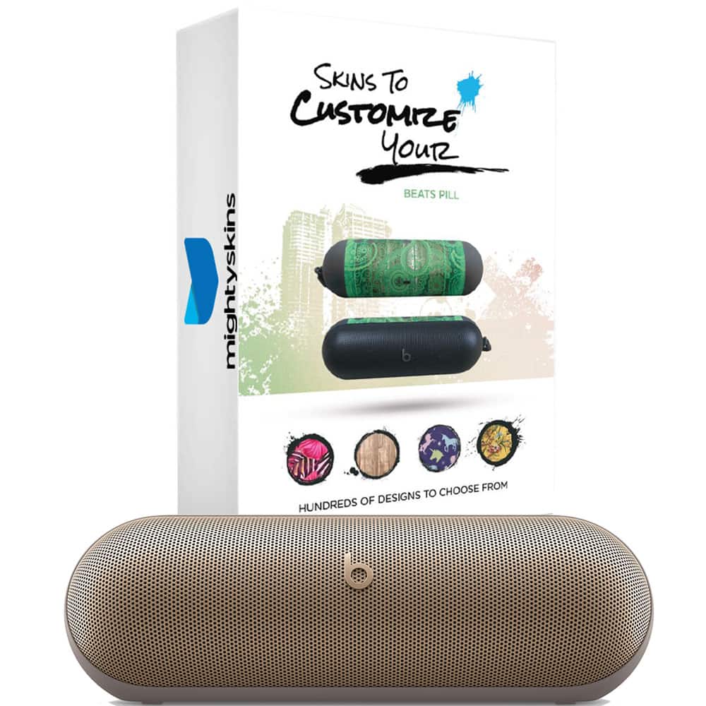 Beats - Pill Portable Wireless Bluetooth Speaker and MightySkins Customization Code - Champagne - Gold