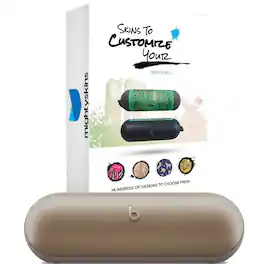 Beats - Pill Portable Wireless Bluetooth Speaker and MightySkins Customization Code - Champagne - Gold