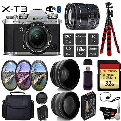 X-T3 Wi-Fi FUJIFILM X-T3 ASPHERICAL NONIERS LENS SUPER OIS ERC W IF H0 wu5S-el 26.1 X-Processor 30 mega- 4 fps pixels 3.0" 160- UHD 4K60 12800 LCD ISO Video MACRO WIDE ANGLE LENS R95 W6OMB/s C 3 I 32GB GB TELEPHOTO