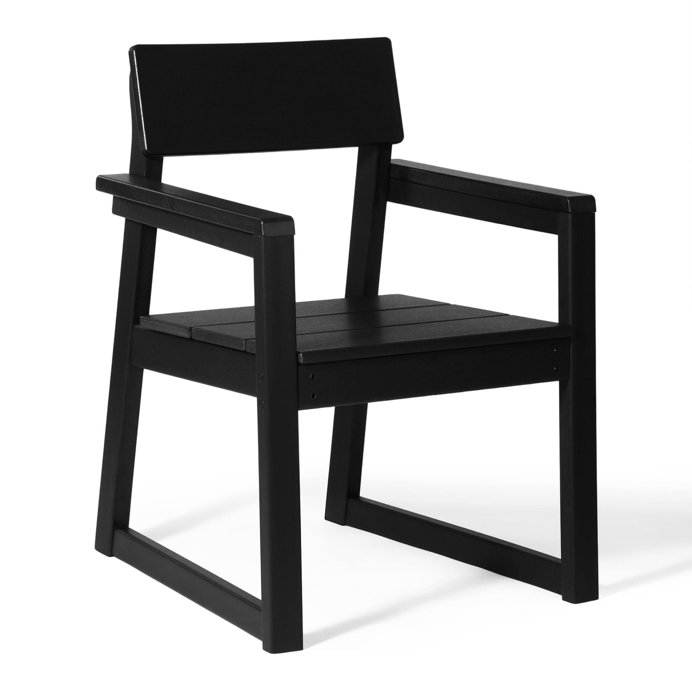 Left. WestinTrends - WestinTrends Paloma Modern HDPE Outdoor Patio Dining Arm Chairs (Set of 2) - Black.