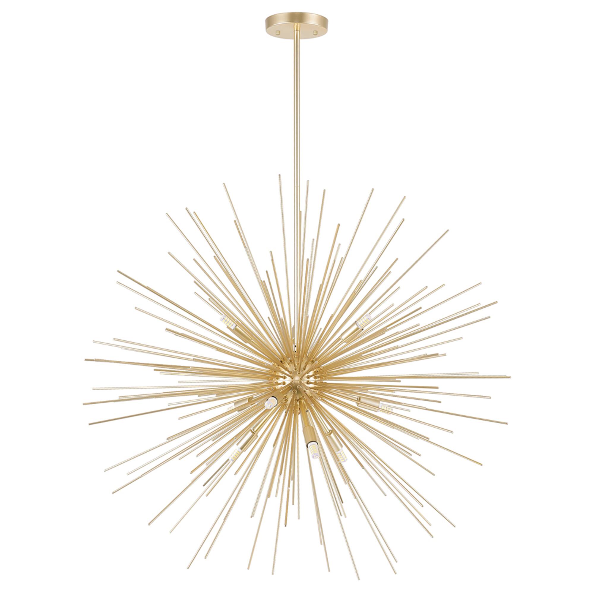 Alt View 2. CWI Lighting - Savannah 9 Light Chandelier With Gold Leaf Finish - Gold Leaf.