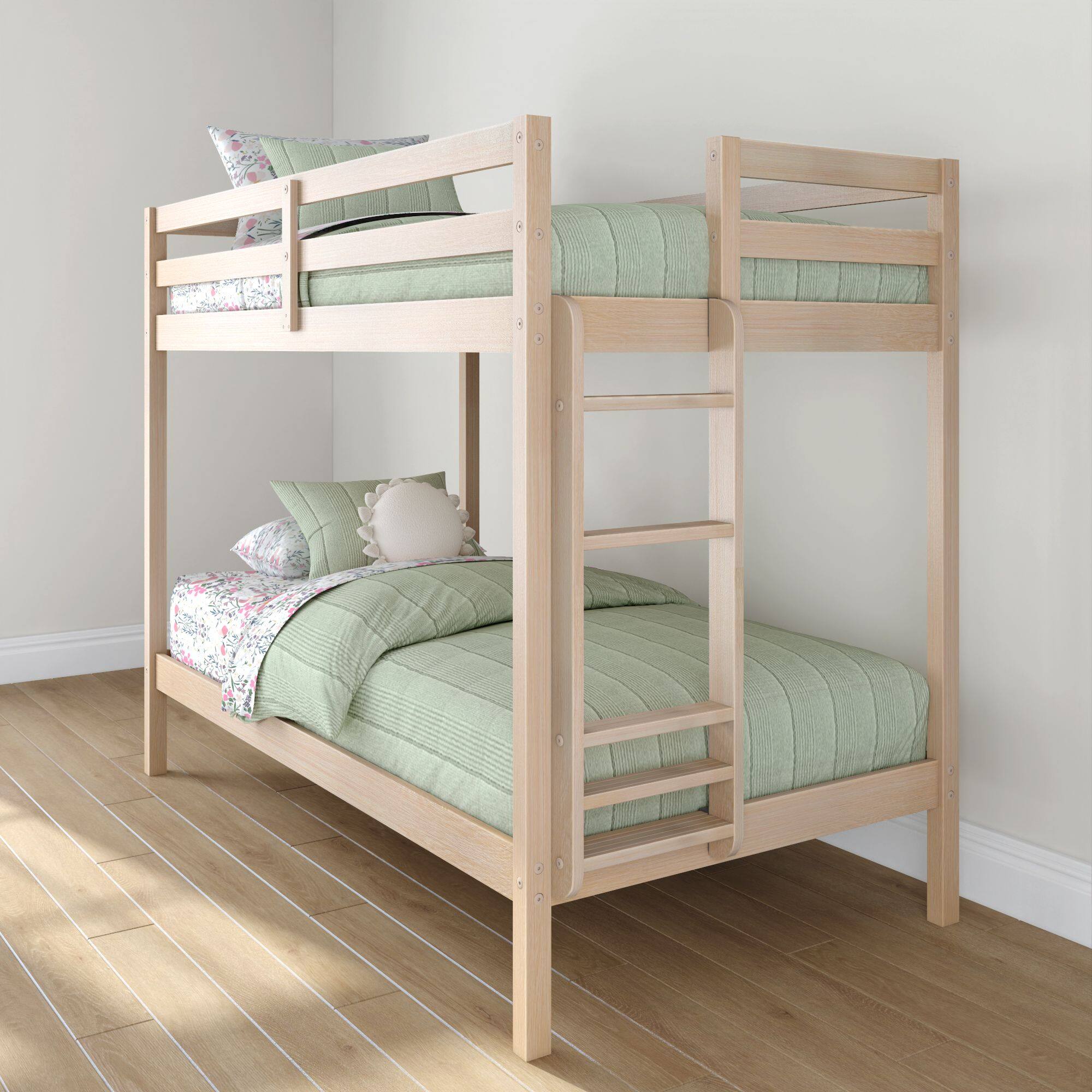 Front. Grain & Grove - Bear Plywood Twin/Twin Bunk, Embossed Natural - Natural.