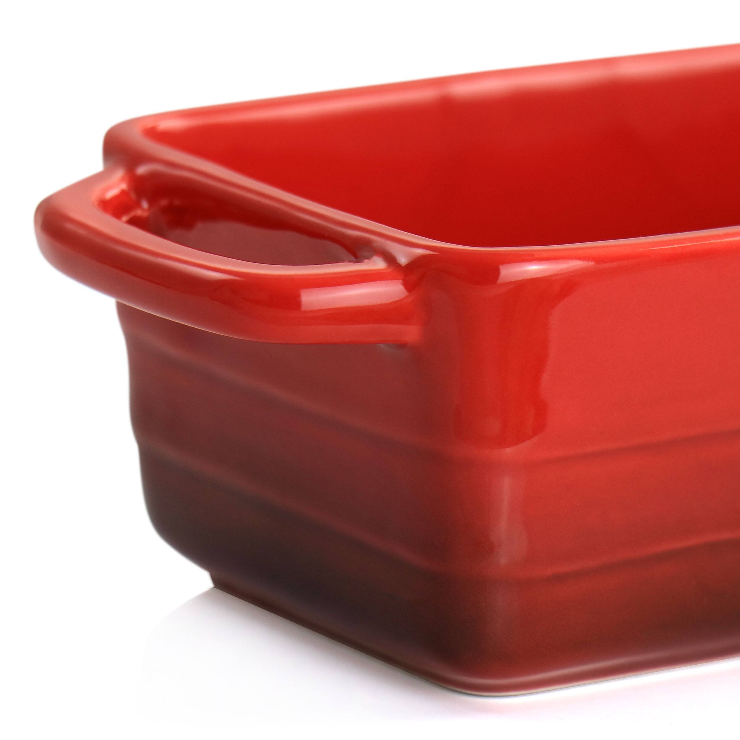 Alt View 5. Crock-Pot - Crock Pot Appleton 6 Piece 12 Ounce Stoneware Mini Loaf Pan Baker Set in Gradient Red - Gradient Red.