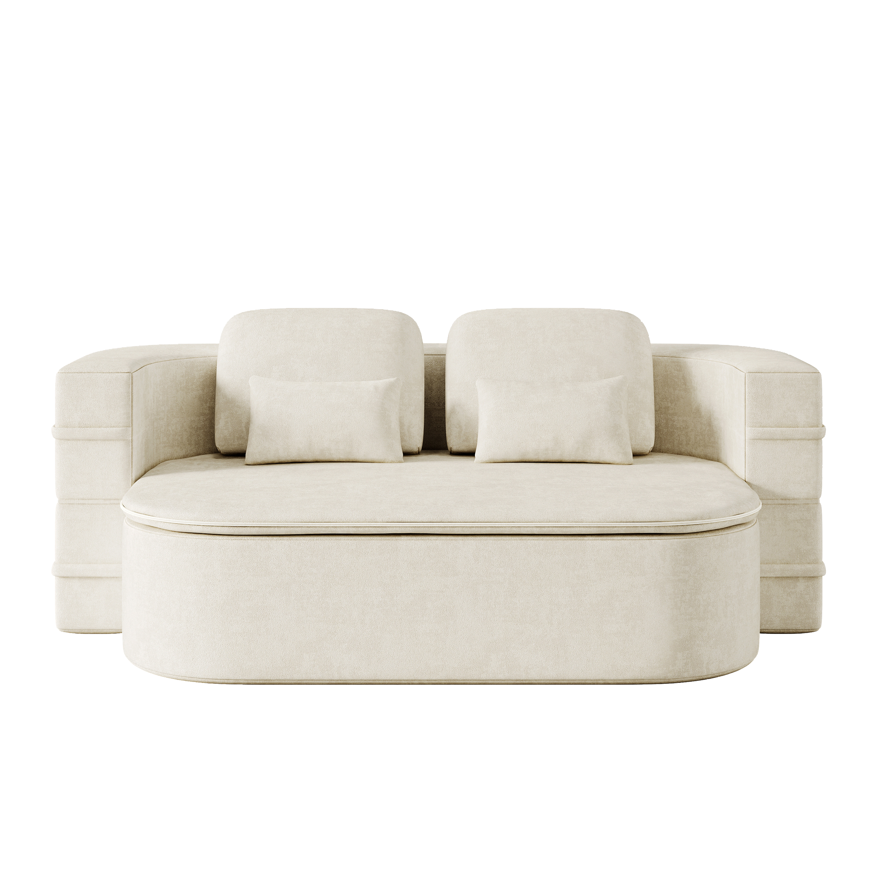 Back. APRILSOUL - Foldable Sofa Convertible Sleeper Foam Bed Multi Functional Blanket Chenille Floor Folding Sofa Lounge Living Room - Beige.