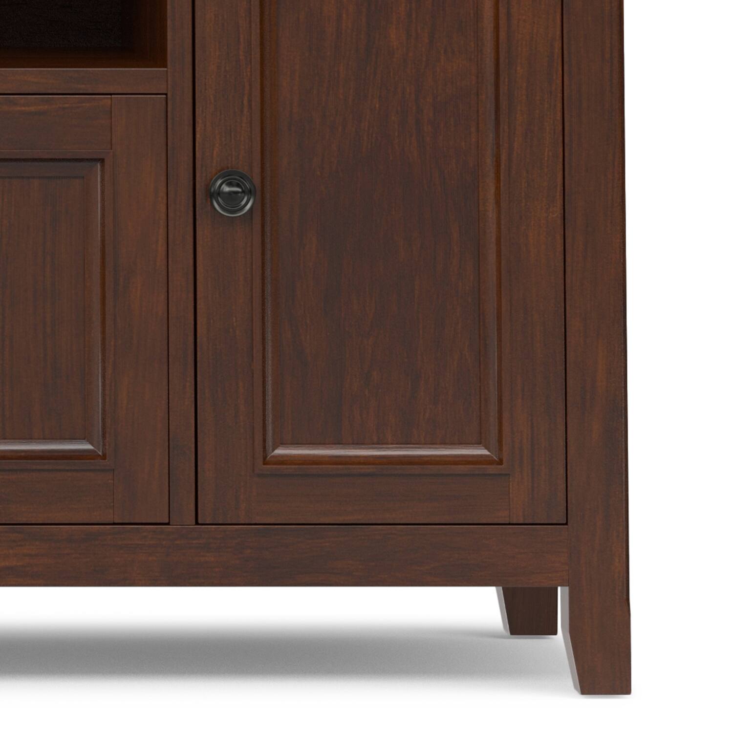 Alt View 4. Simpli Home - Amherst 72 inch Wide TV Media Stand - Russet Brown.
