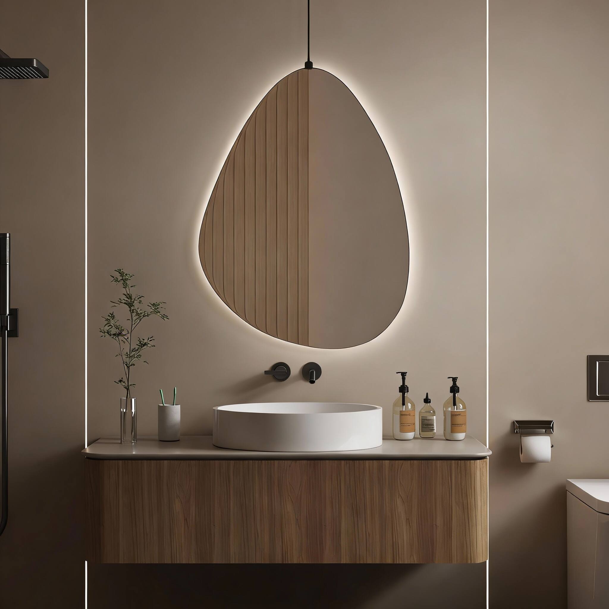 METALTON - Led Mirror For Bathroom Vanity With Lights Human Body Sensing Anti fog Colors And Dimmable Backlit Light Up - 32"L x 24"W