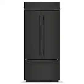 KitchenAid - 36 in. Wide 20.8 cu. ft. Built-In French Door Bottom Mount Refrigerator - Black Ore