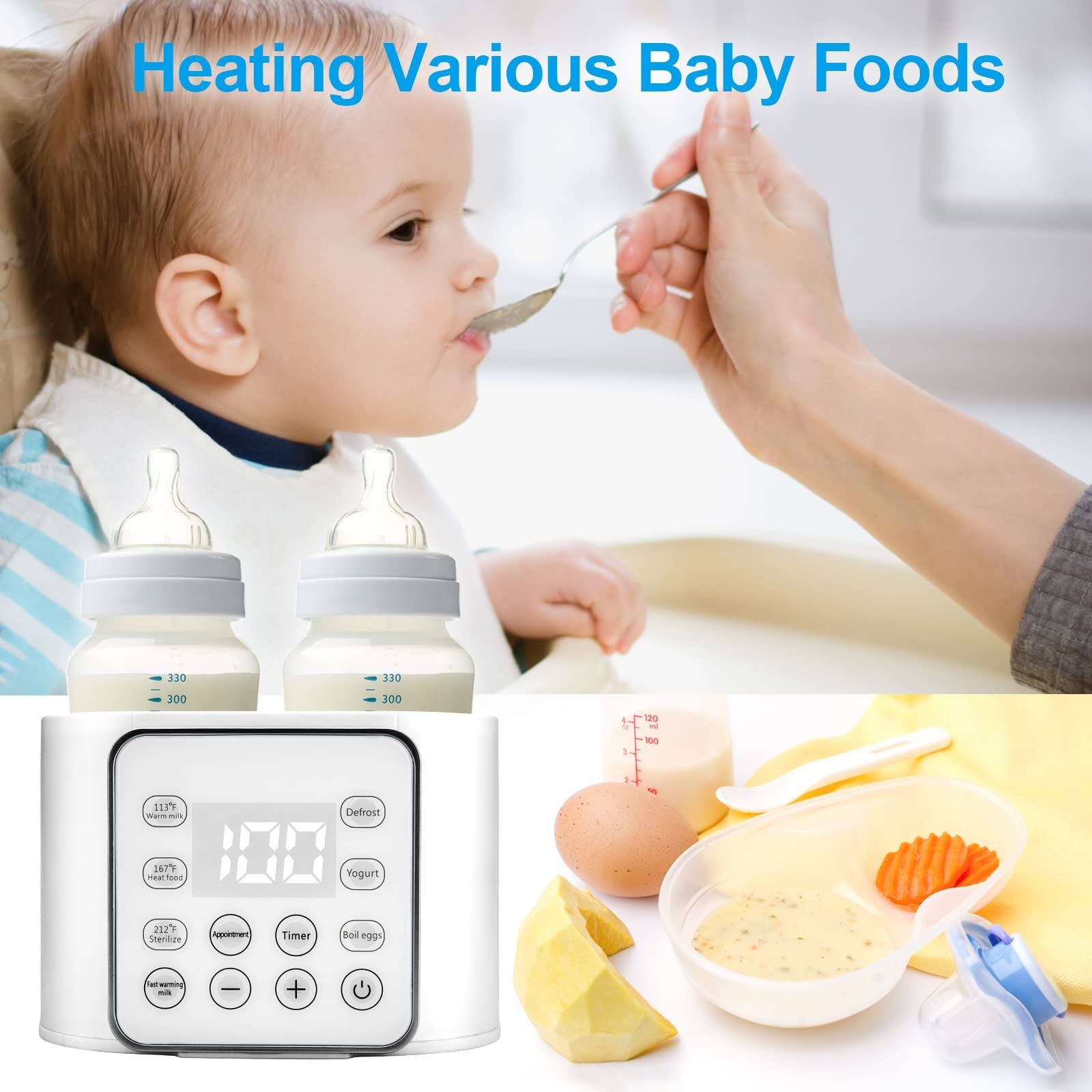 Heating Various Baby Foods

OLE 330 300 300 - 20 - - 1117 I - Defrost 1 3 LATY Pea fond Yogurt 212 Sterize Aran Timer Bod eggs - - - - +