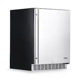 NewAir - 24" 160-Can Outdoor Refrigerator Built-In/Freestanding Beverage Fridge - Stainless Steel
