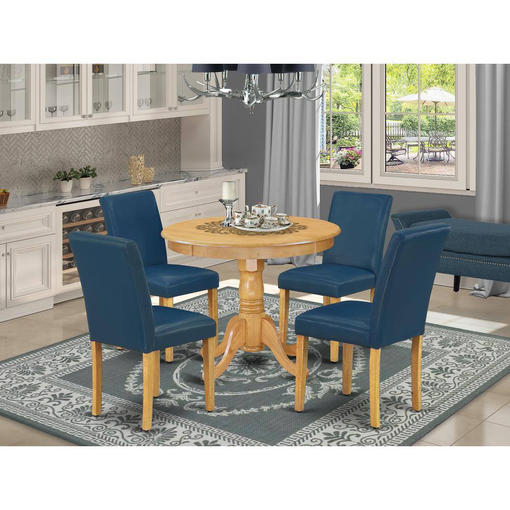 Left. East West Furniture - Dining Room Set Oak - Brown.