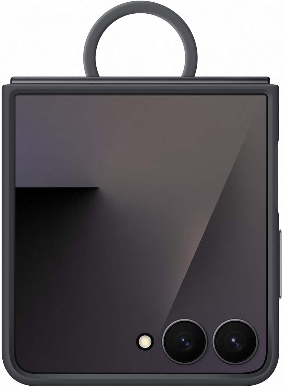 Samsung - SAMSCR-Z Flip7 Silicone Case with Ring - Black
