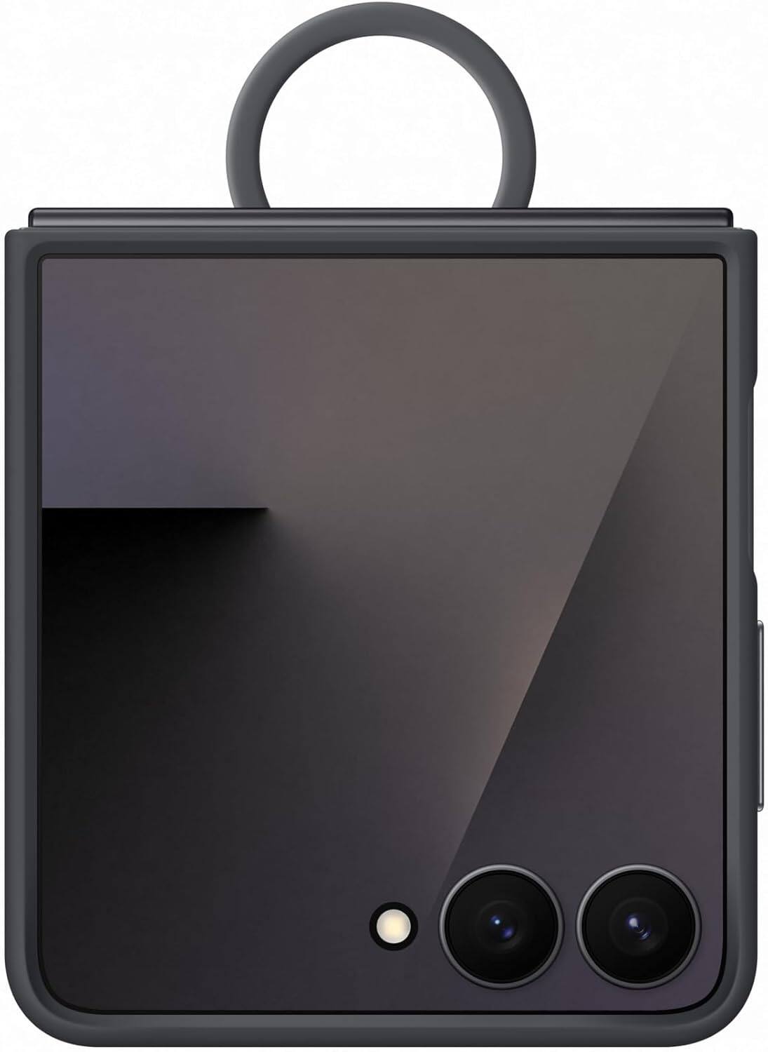 Front. Samsung - Samsung SAMSCR-Z Flip7 Silicone Case with Ring Black - Black.