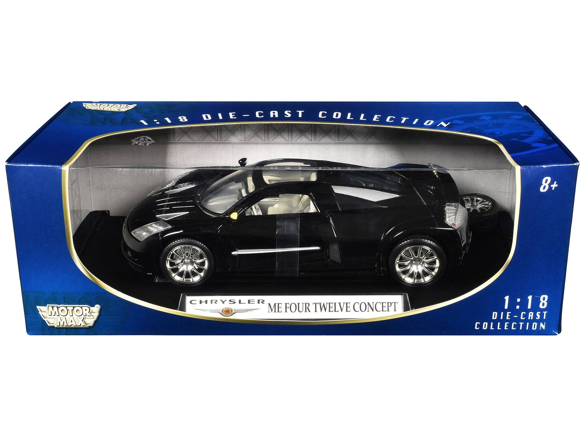 MOTORS MET DIE-CAST - 1:18 COLLECTION  
8+  
MOTOR MAX  
CHRYSLER ME FOUR TWELVE CONCEPT  
1:18 DIE-CAST COLLECTION