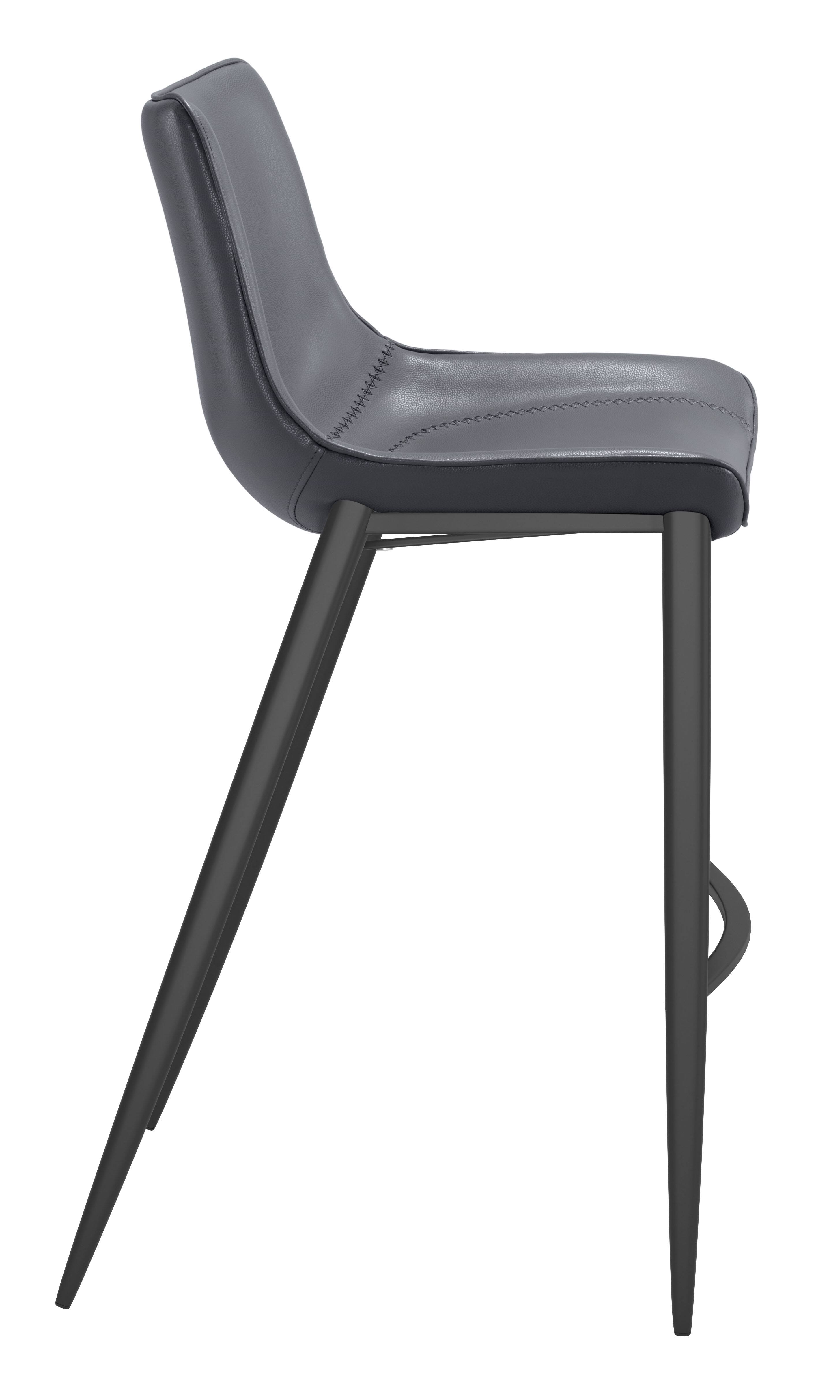 Back. Hivvago - Magnus Barstool (Set of 2) Dark Gray & Black - Dark Gray & Black.