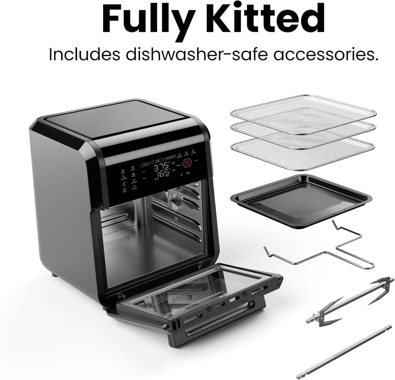 Fully Kitted
Includes dishwasher-safe accessories.