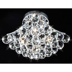 Angle. Hivvago - Indoor 4-Light Chrome And Crystal Flushmount Chandelier - Chrome.