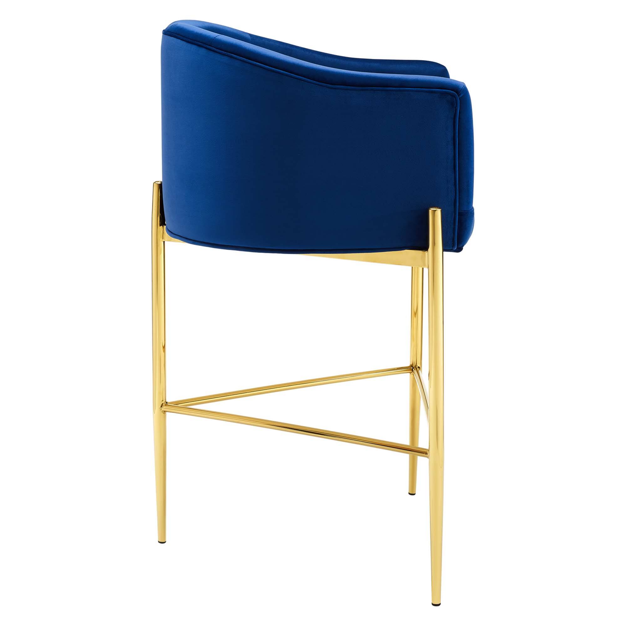 Alt View 1. Modway - Savour Tufted Performance Velvet Bar Stool by Modway - Navy.