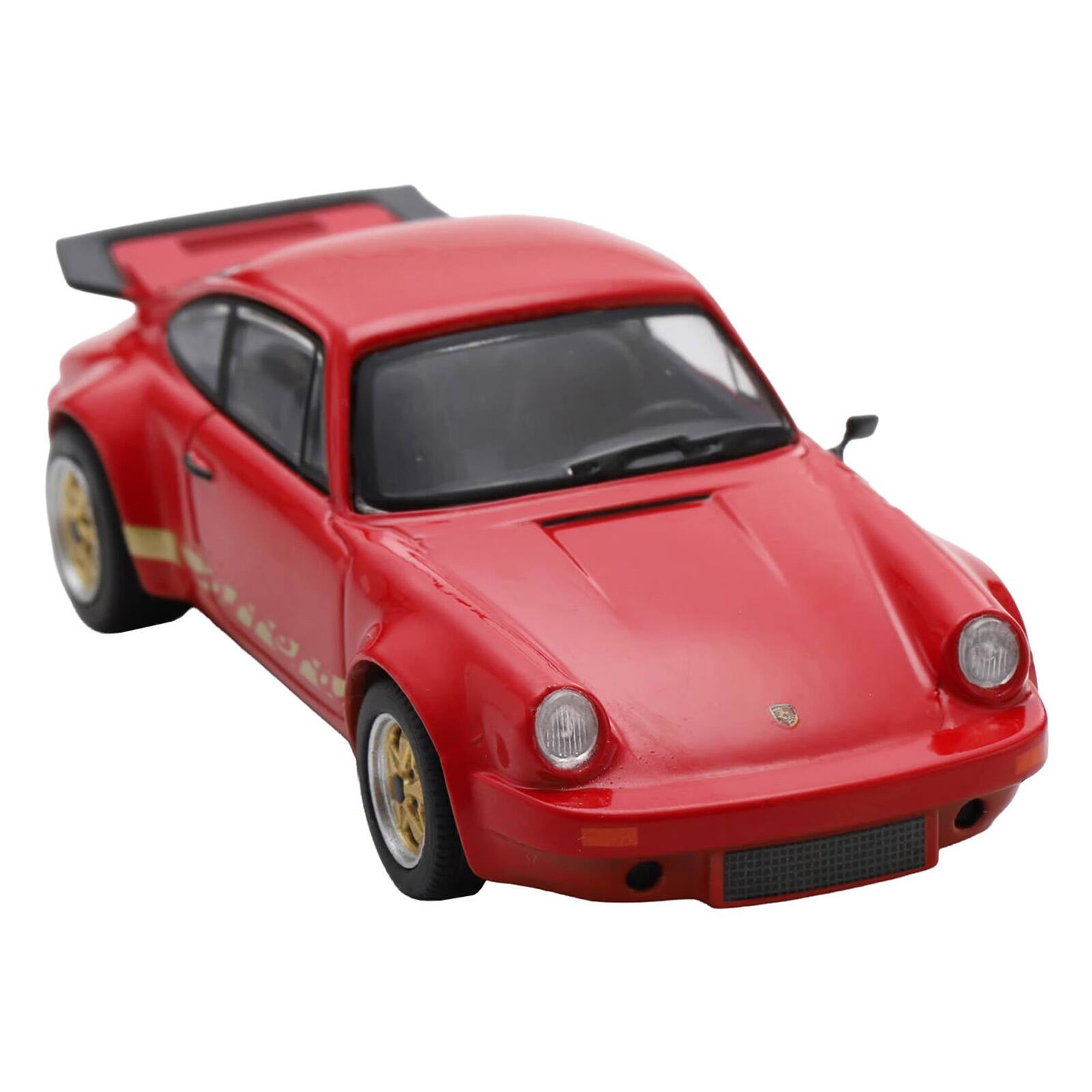 Alt View 5. Spark - 1974 Porsche 911 Carrera RS 3.0 Red with Gold Stripes 1/64 Model Car by Spark.