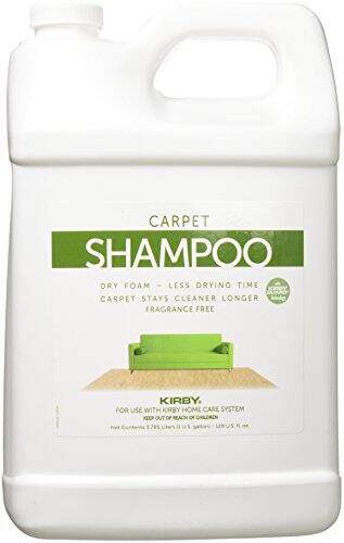 CARPET SHAMPOO  
DRY FOAM - LESS DRYING TIME  
CARPET STAYS CLEANER LONGER  
FRAGRANCE FREE  

FOR USE WITH KIRBY HOME CARE SYSTEM  
KEEP OUT OF REACH OF CHILDREN  

KIRBY