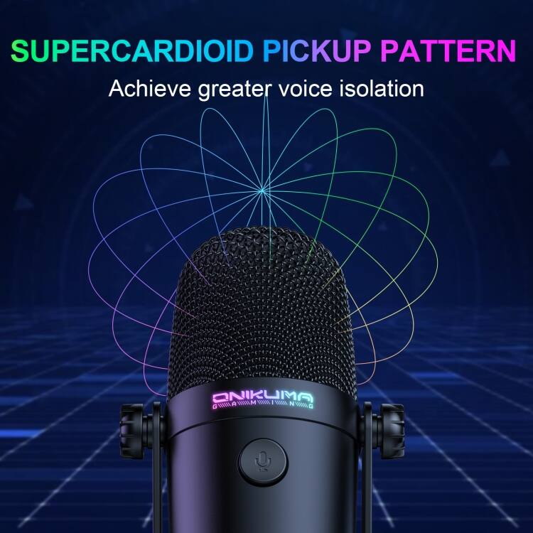 SUPERCARDIOID PICKUP PATTERN  
Achieve greater voice isolation  

ONIKUMA  
WW.M FES001