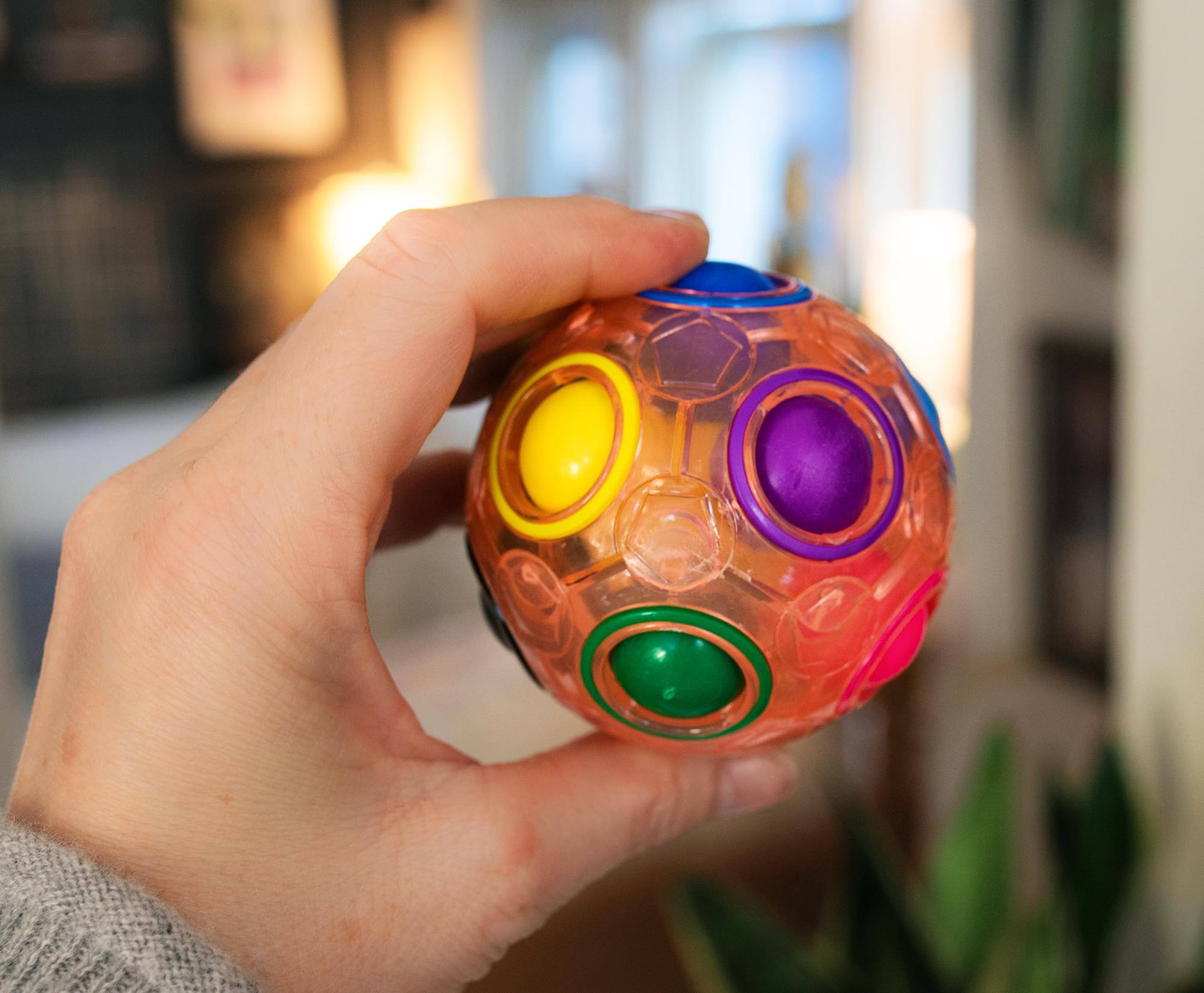 Alt View 10. Toynk - Magic Rainbow Puzzle Ball Plastic Fidget Toy - Pink.