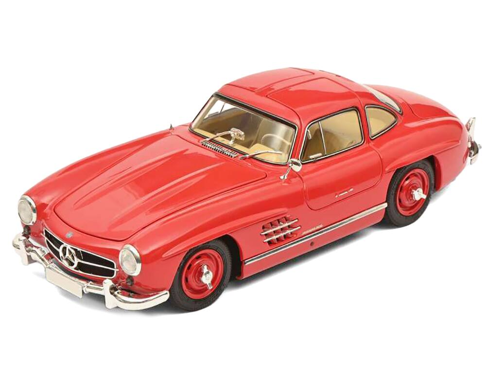 Angle. Schuco - Mercedes-Benz 300 SL Gullwing Coupe Red 1/18 Diecast Model Car by Schuco - Red.