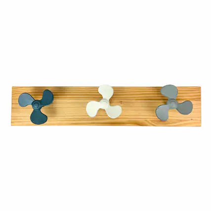 Front. Zeckos - Boat Propeller Wall Hook Rack 24in Wood Board Nautical Beach House Decor - Multicolored.