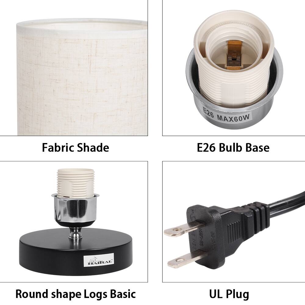 Cis 1A RAN whan E26 MAX60W Fabric Shade E26 Bulb Base BAIRAL SEN S8-21 202 EATIOE Round shape Logs Basic UL Plug