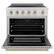 Angle. ZLINE - 36 in. Wide 5 Elements Autograph 5.2 cu. ft. Paramount Freestanding Induction Range in Satin Steel with Bronze Accents - Satin Stainless Steel.