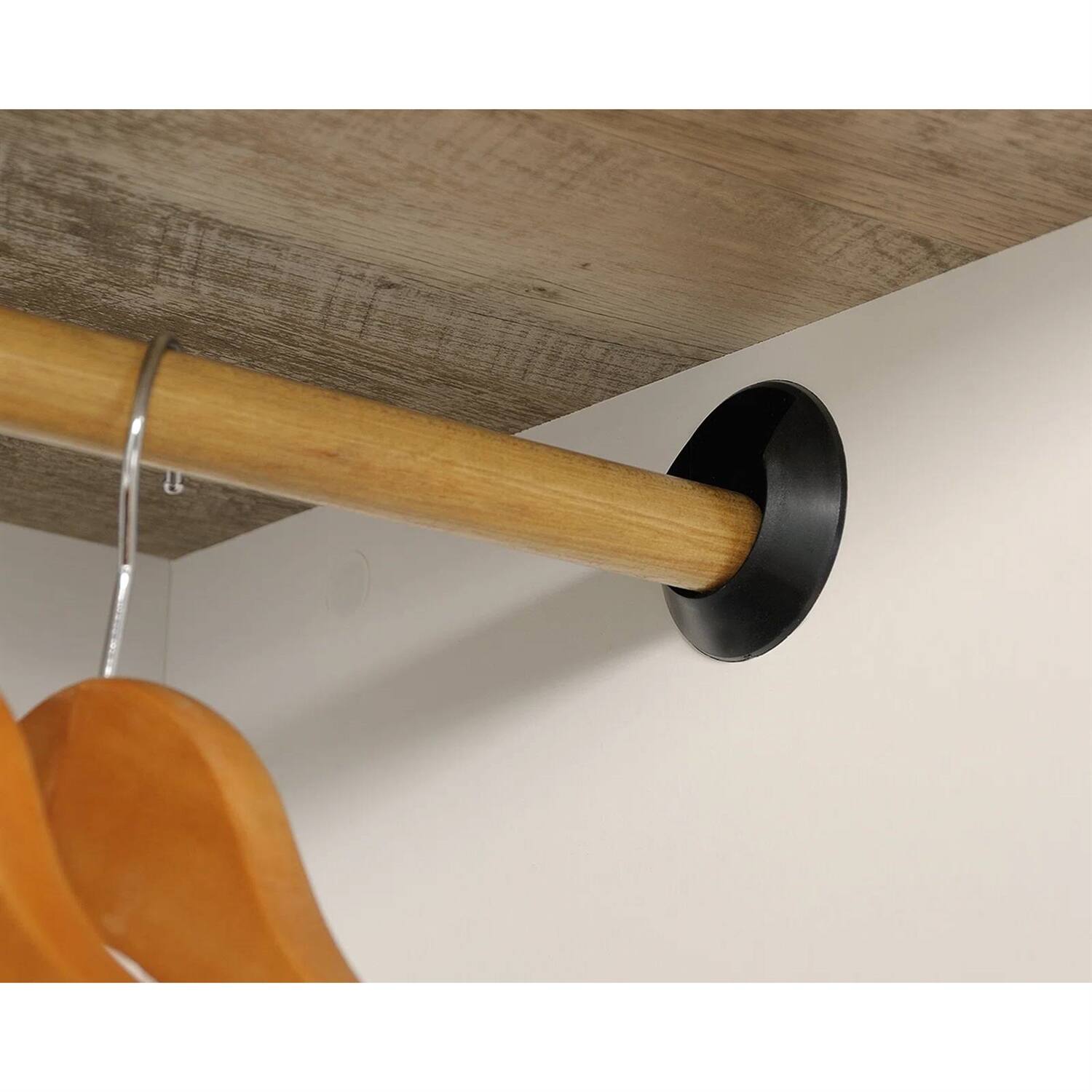 Left. Hivvago - Farmhouse Bedroom Armoire Cabinet w/ Bottom Storage Drawer in White Wood Finish - White.